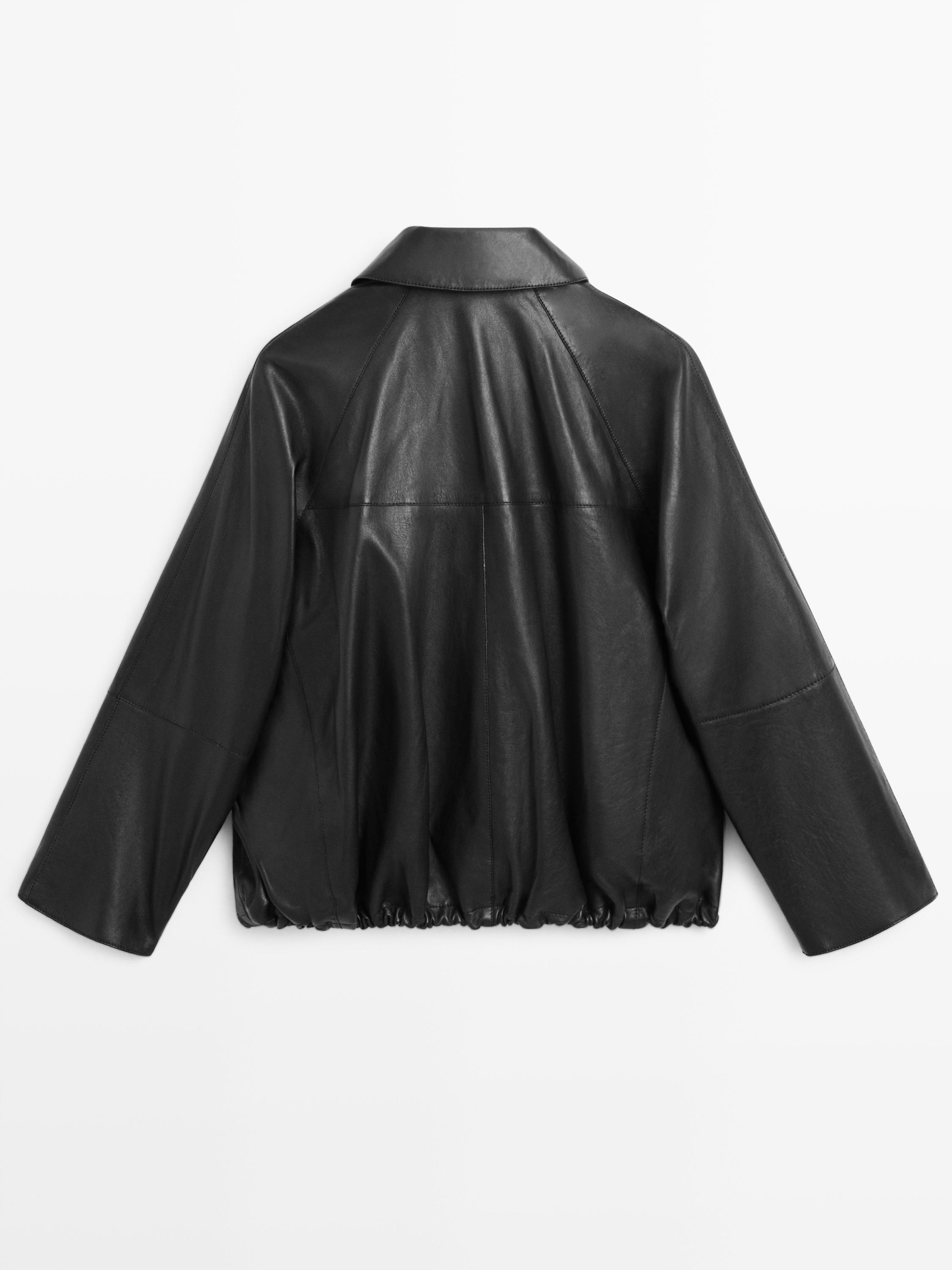 Oversize nappa leather jacket