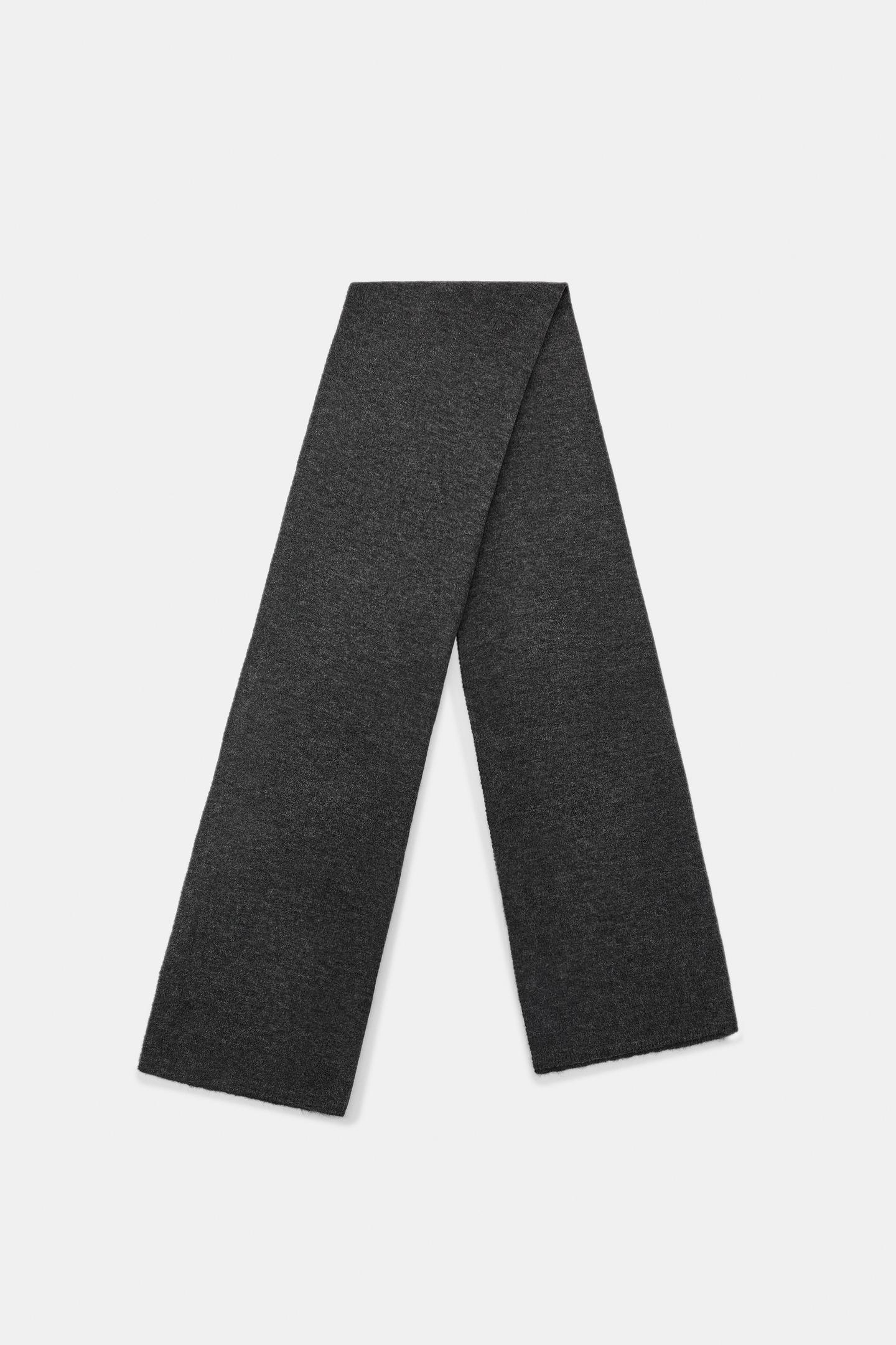 Женский шарф Zara Basic Plain, цвет: Антрацитовый серый — фото 5