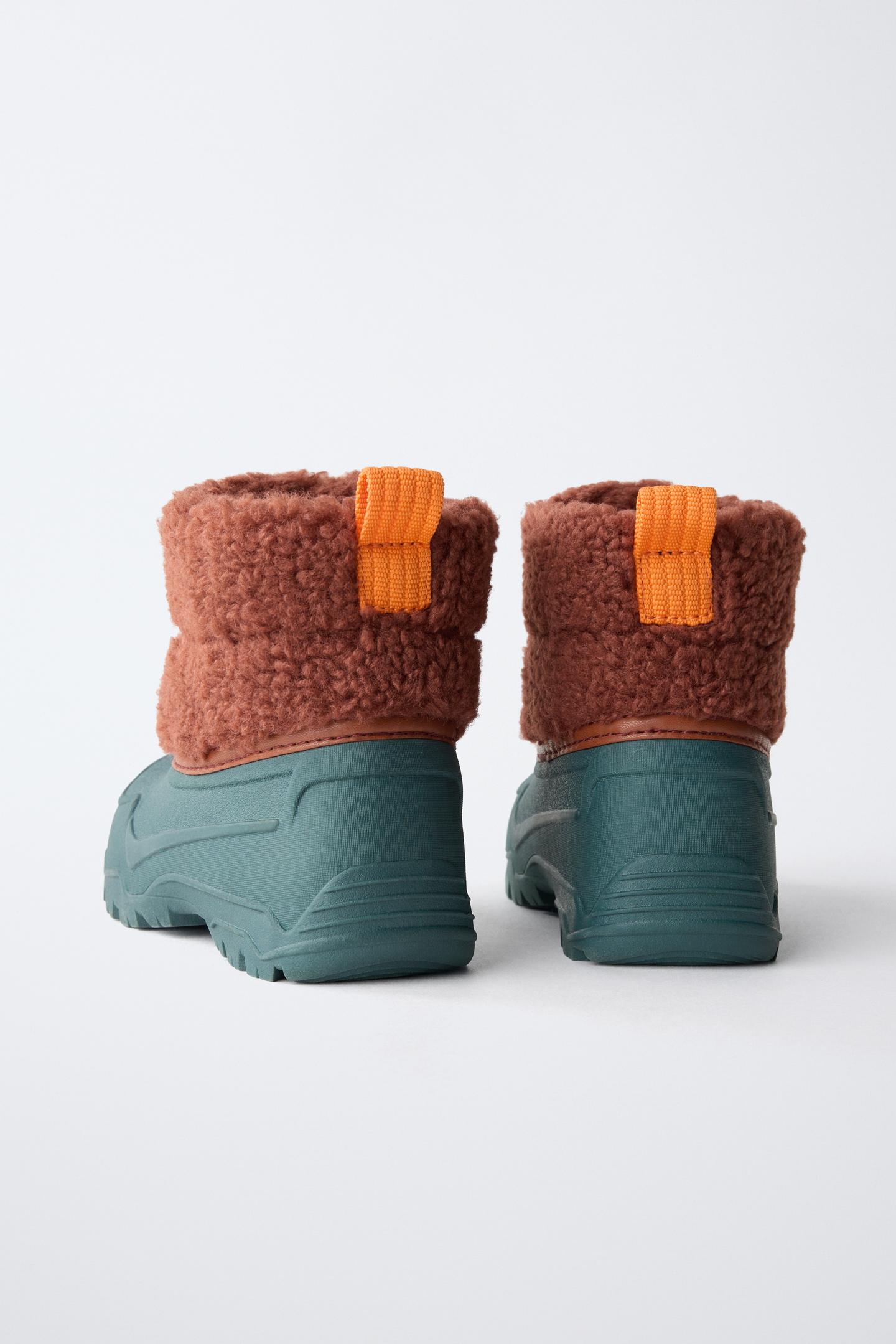 Детские ботинки Zara Rubberized Faux Shearling, цвет: Разноцветный — фото 5