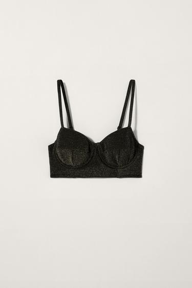 SPARKLY BIKINI TOP KATE MOSS X ZARA - Golden by Zara