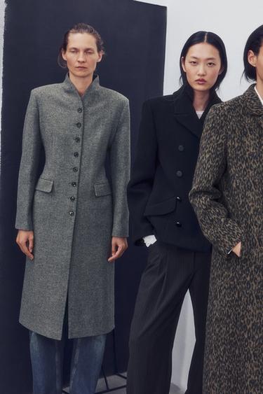 WOLFMANTEL MIT KNÖPFEN ZW COLLECTION - Grau von Zara