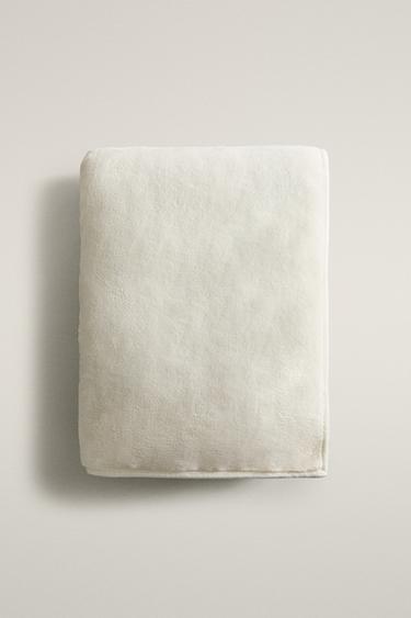 Zara FLEECE BLANKET - Oyster-white