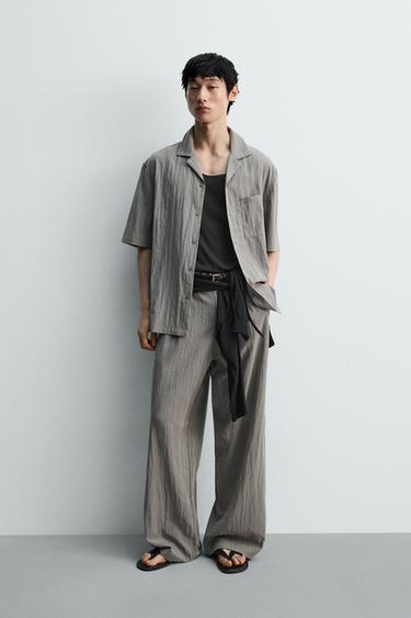 Zara 紋理休閒版襯衫 - 灰色