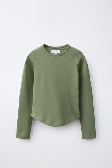 PLAIN MODAL BLEND T-SHIRT - Khaki by Zara