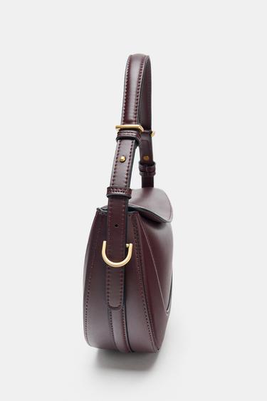 FLAP CROSSBODY BAG - Burgundy Red by Zara - Image 4