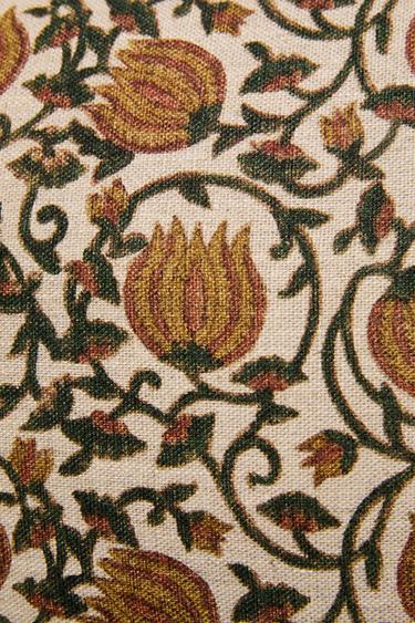 Zara FLORAL PRINT THROW PILLOW COVER - Mustard