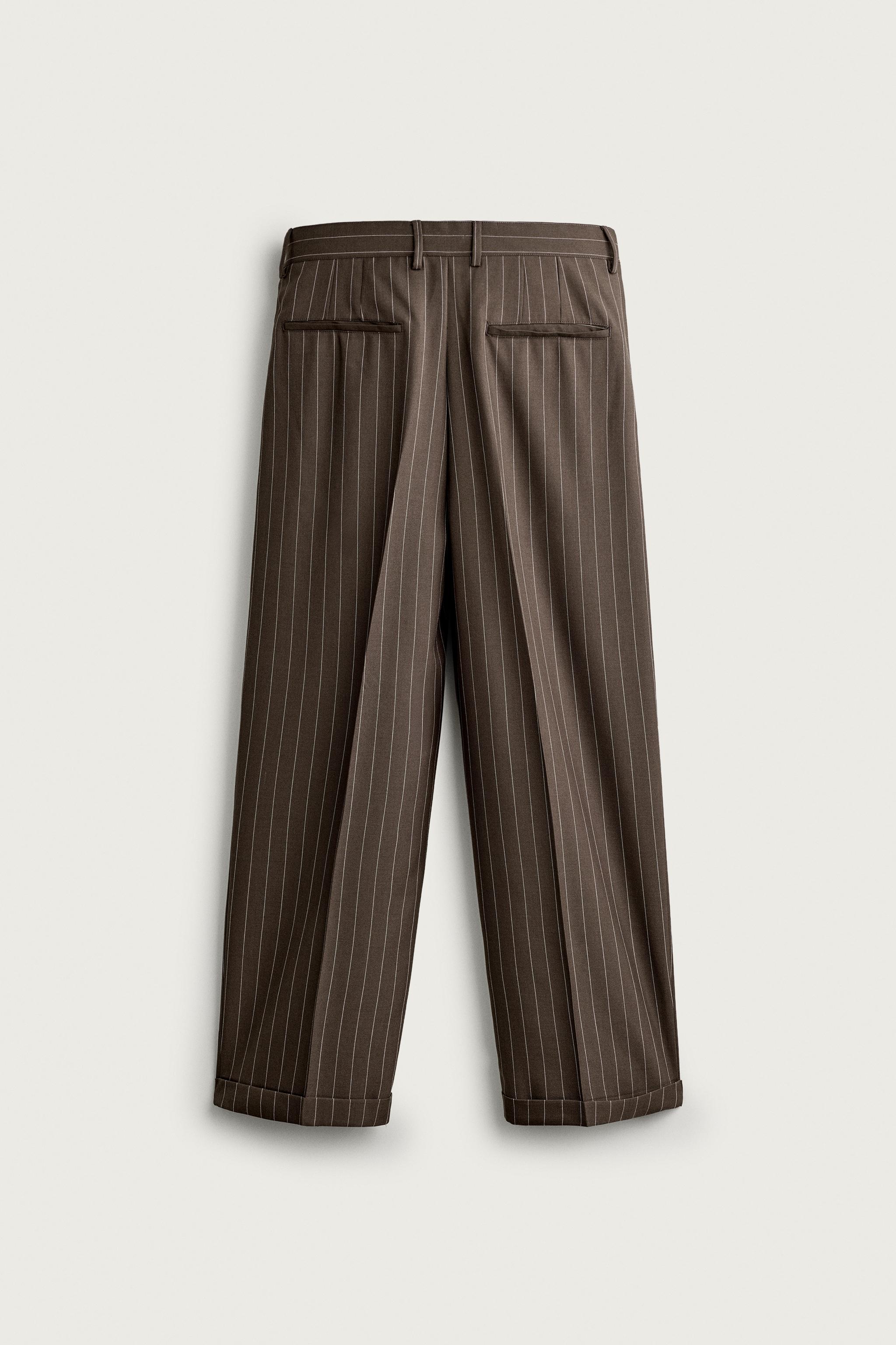 Pinstripe Pleated Pants