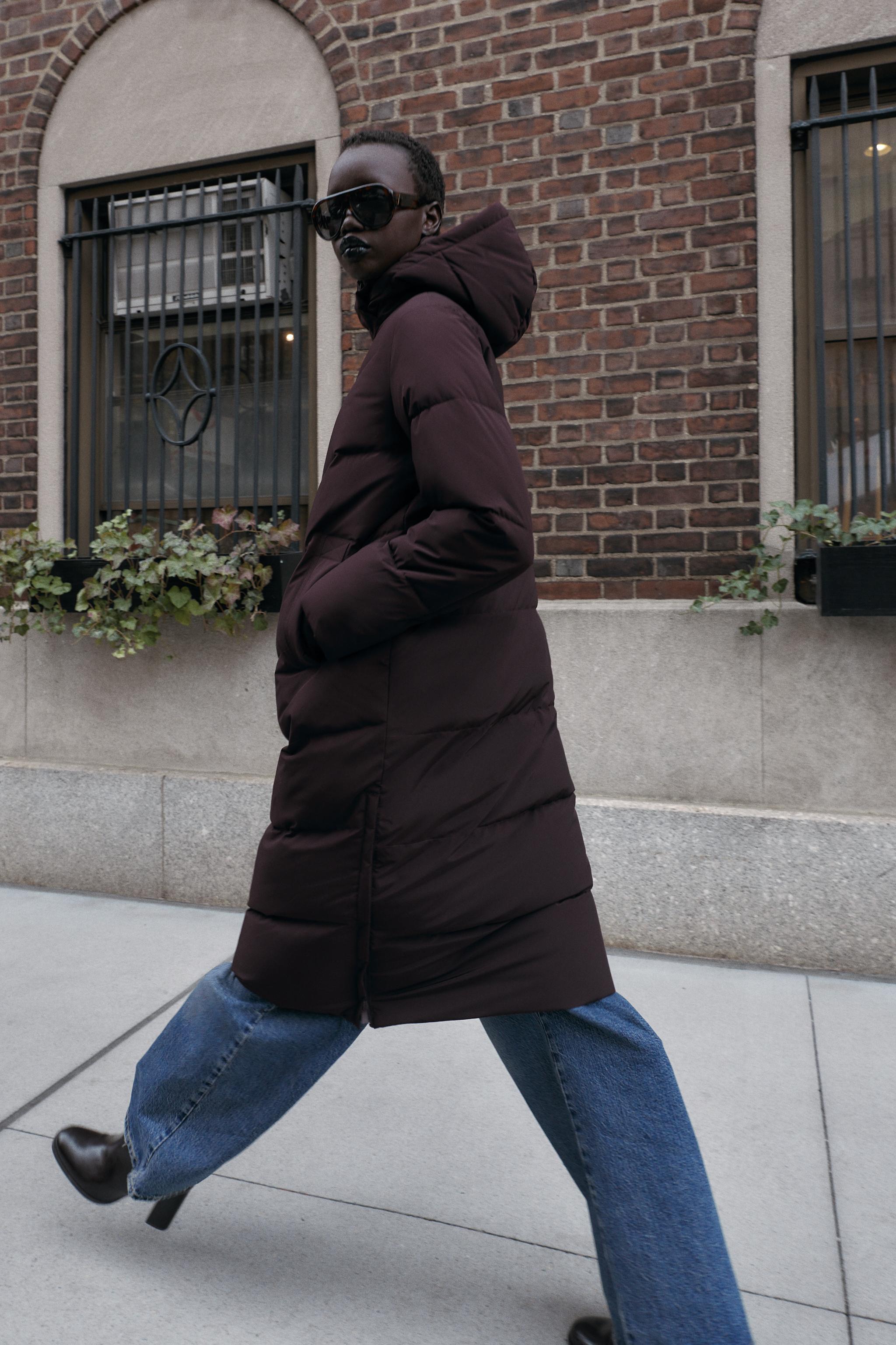 DOUDOUNE LONGUE À CAPUCHE DÉPERLANTE COUPE-VENT