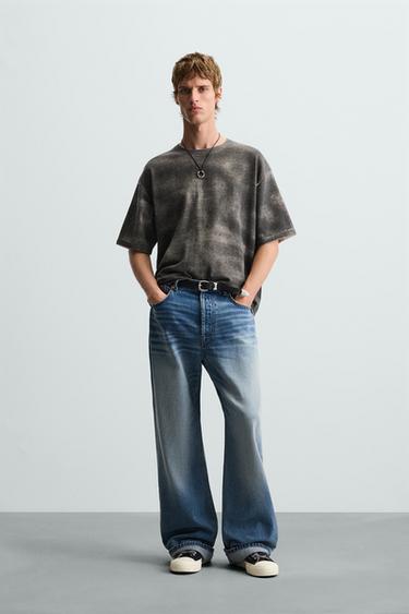 CAMISETA PUNTO ESTAMPADO LAVADO - Crudo de Zara - Imagen 0