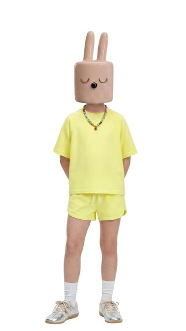 PLAIN JOGGING T-SHIRT AND BERMUDA SHORTS SET - Yellow by Zara - Image 0