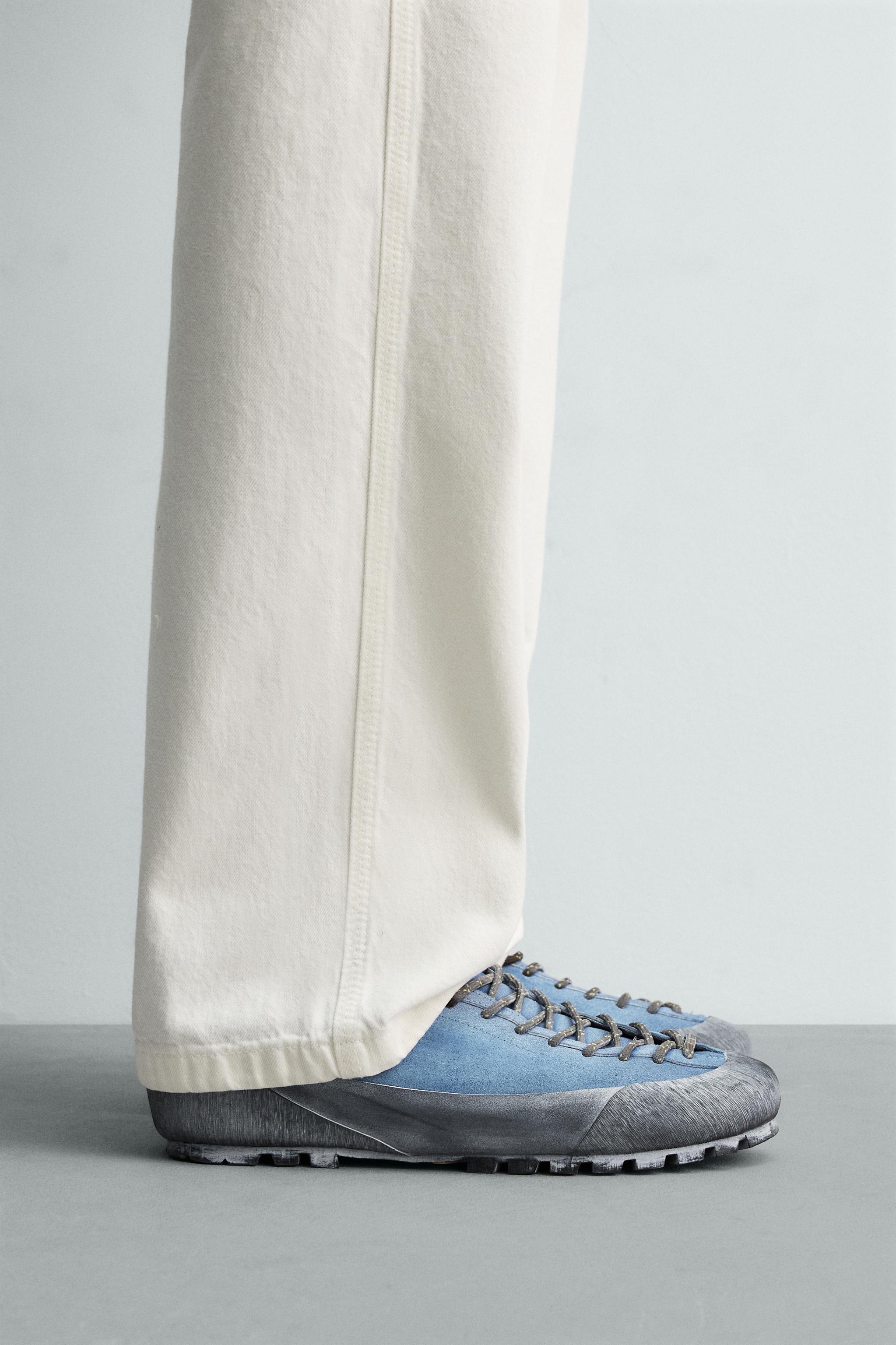 VIBRAM® TABANLI DERİ SPOR AYAKKABI AARON LEVINE X ZARA - Mavi