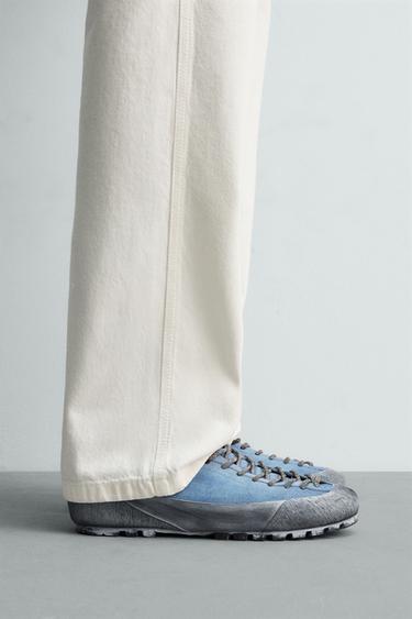 LEATHER VIBRAM® SOLE TRAINERS AARON LEVINE X ZARA - Blue by Zara - Image 0