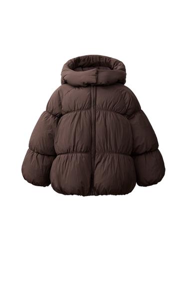 WATER-REPELLENT PUFFER COAT - Brown by Zara
