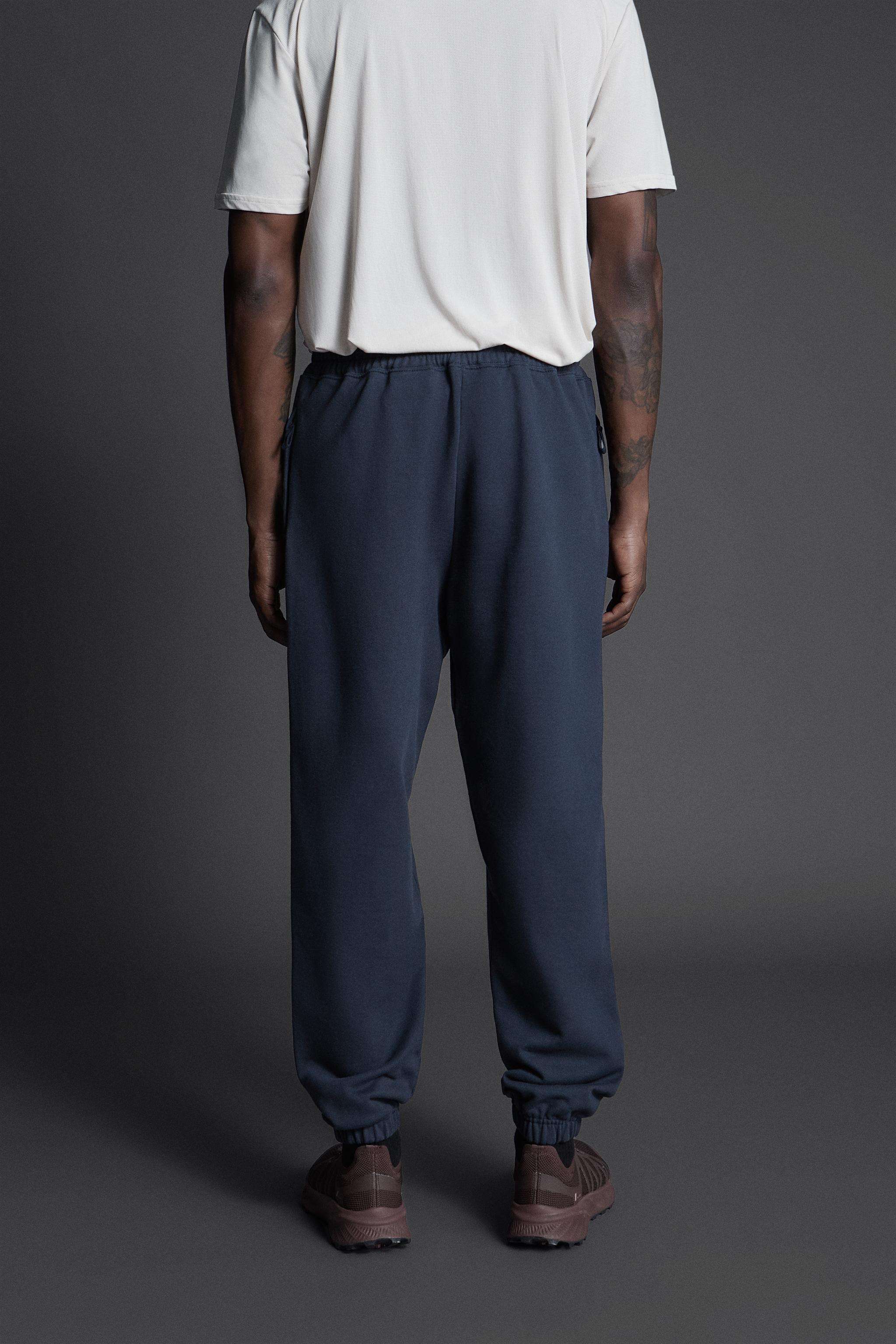 Zara Men's Navy Blue Joggers Sweatpants Tie Waist Size XL