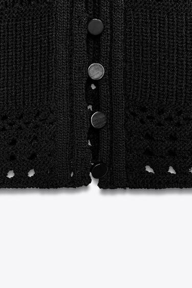 STRAPPY KNIT CROP TOP - Black by Zara - Image 5