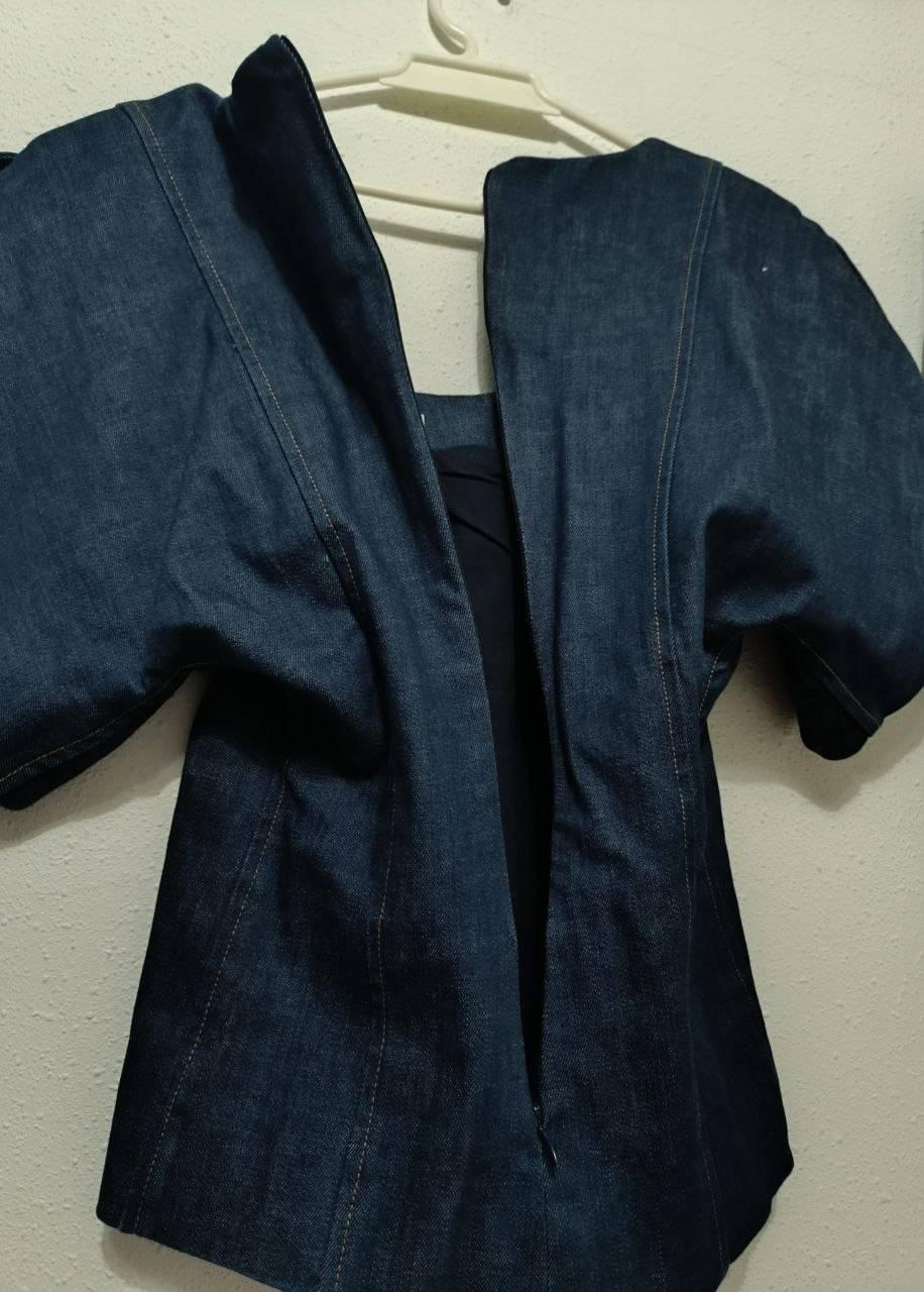 ZW COLLECTION DENIM PUFF SLEEVE BLOUSE - Image 6