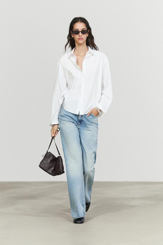 Camisa detalle espalda 100% algodón popelín - Blanco de Zara - Imagen 0