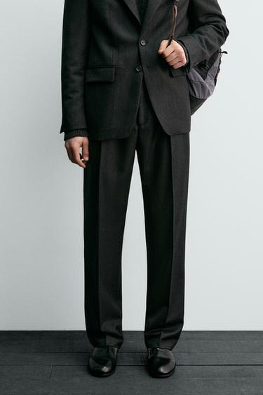 AARON LEVINE X ZARA WOOL TWILL SUIT TROUSERS - Dark grey by Zara