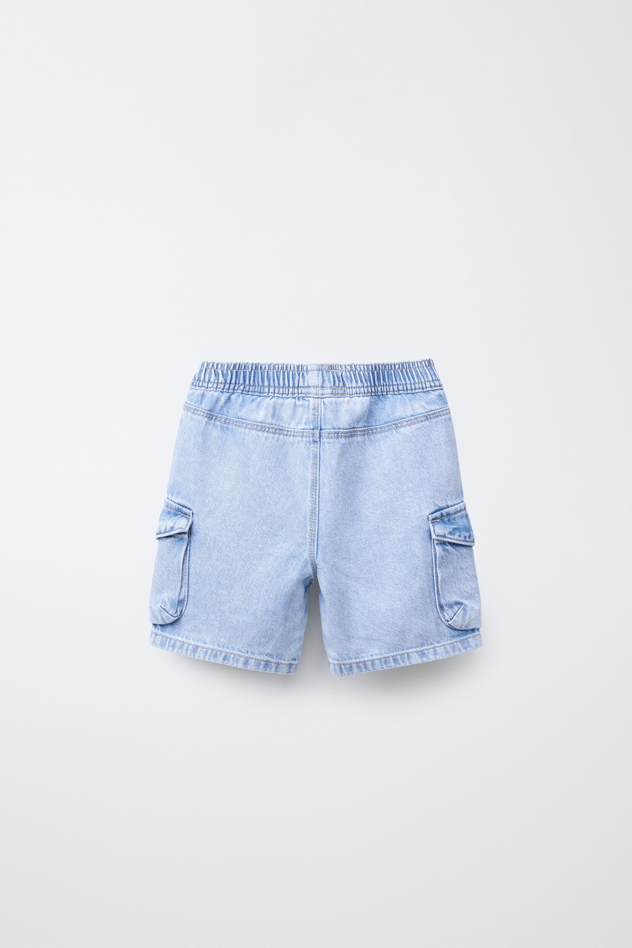 DENIM CARGO SHORTS - Light blue | ZARA United States