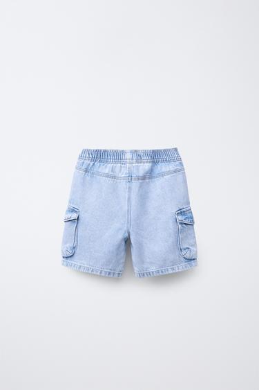 SHORT EN JEAN STYLE MILITAIRE - Bleu clair de Zara - Image 1