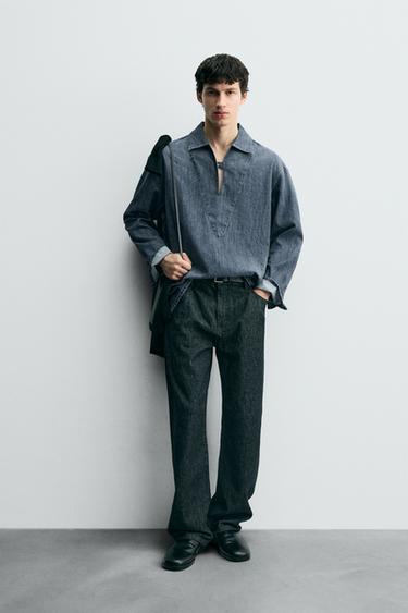 WASHED DENIM OVERSHIRT - Blue by Zara