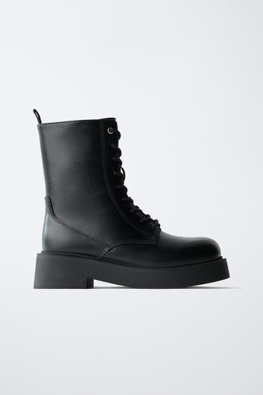 SCHNÜRSTIEFEL - Schwarz von Zara
