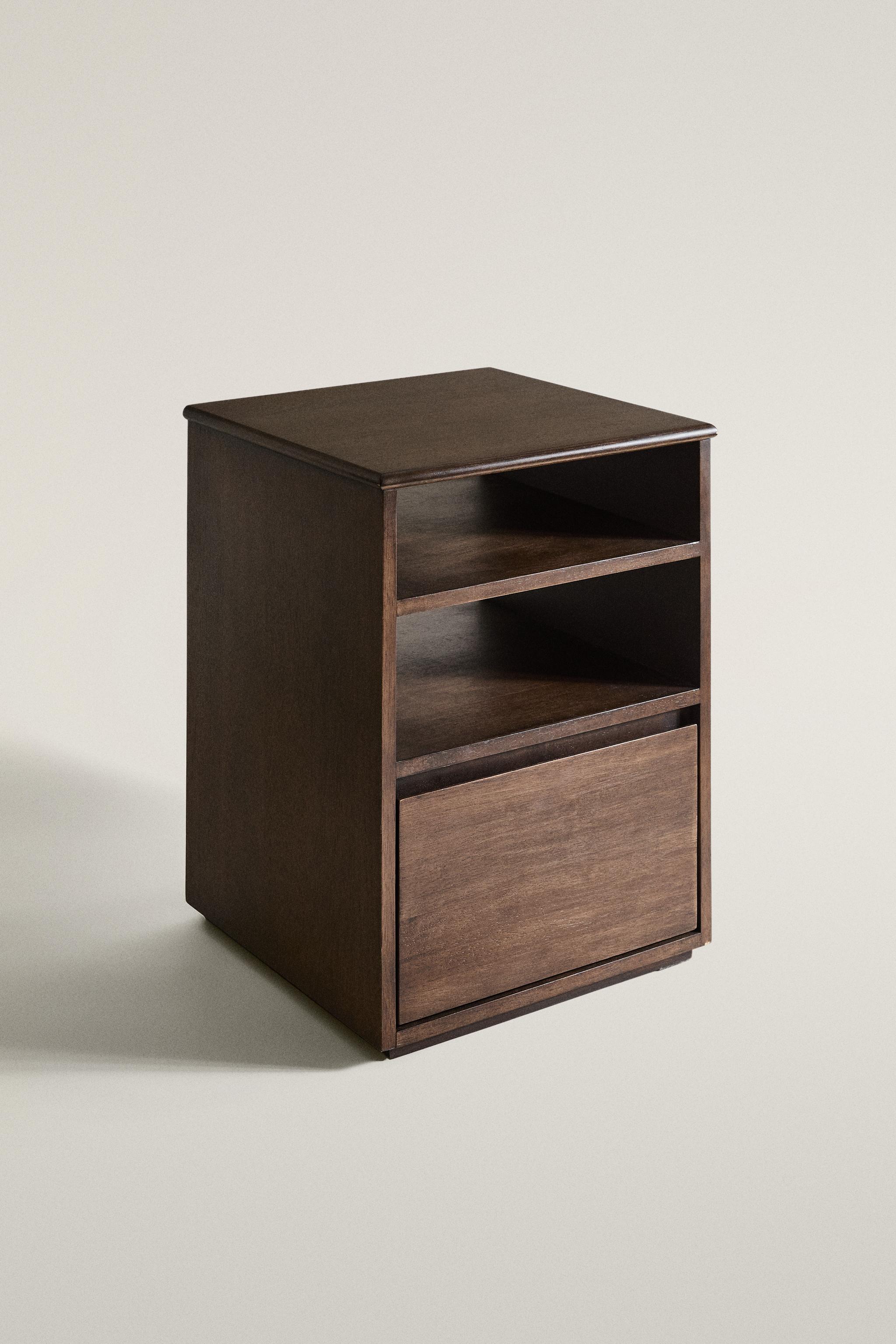 WOODEN BEDSIDE TABLE