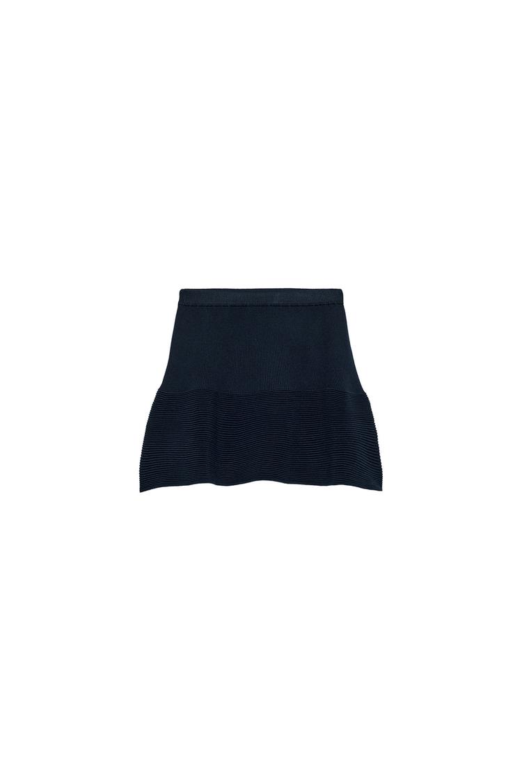 KNIT PEPLUM MINI SKIRT