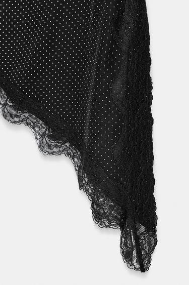 TOP ASYMÉTRIQUE À POIS ZW COLLECTION - Noir de Zara - Image 7