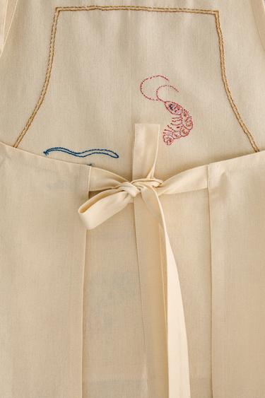 EMBROIDERED HOLIDAY APRON - Blue by Zara - Image 4