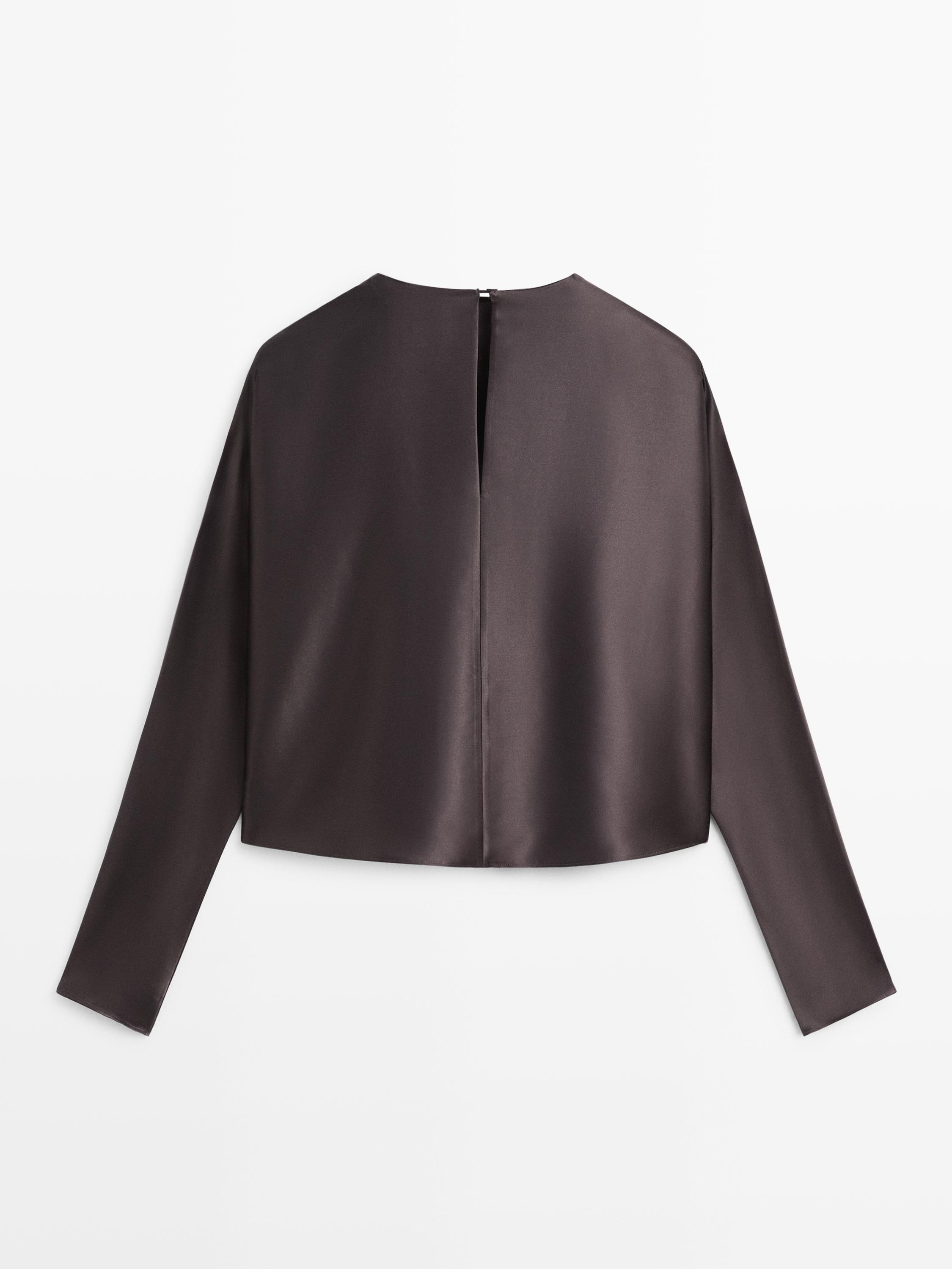 100% silk short batwing sleeve blouse - STUDIO