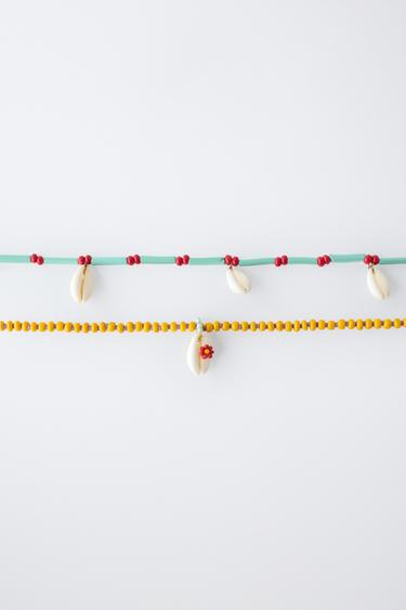 LOT DE DEUX COLLIERS FANTAISIE ET COQUILLAGES - Turquoise de Zara - Image 2