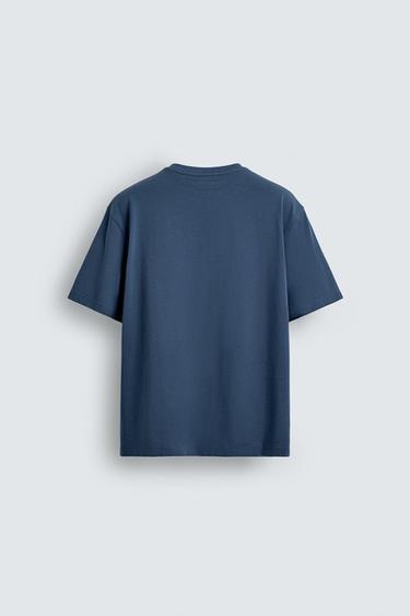 T-SHIRT MEDIUM WEIGHT À MANCHES COURTES - Bleu moyen de Zara - Image 7