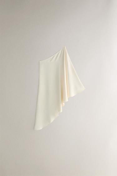 SATEEN ASYMMETRIC CAPE - Crudo de Zara - Imagen 0