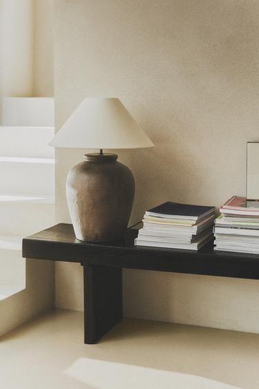 TABLE LAMP WITH CERAMIC BASE - Brown by Zara