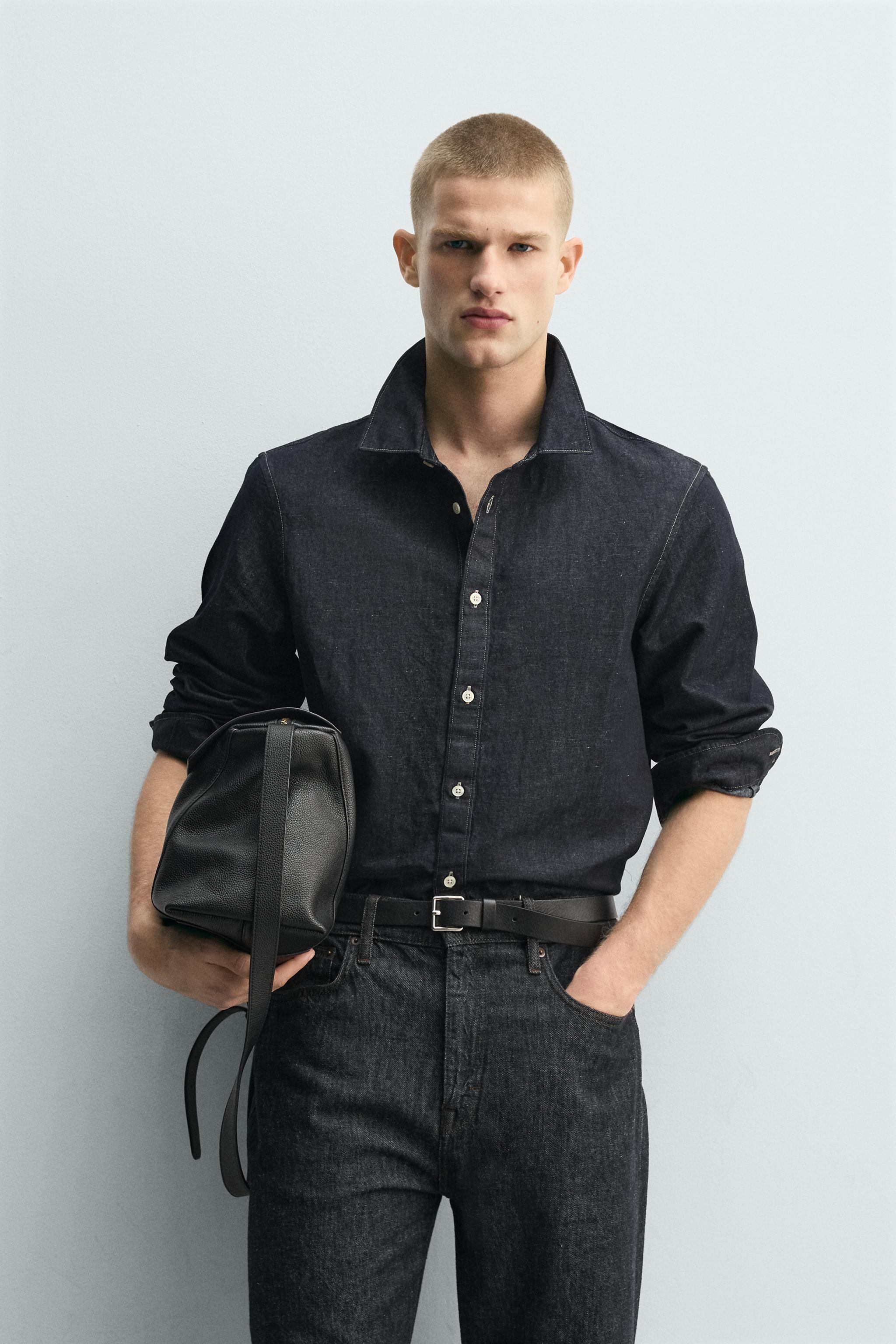 LIGHTWEIGHT COTTON - LINEN DENIM SHIRT