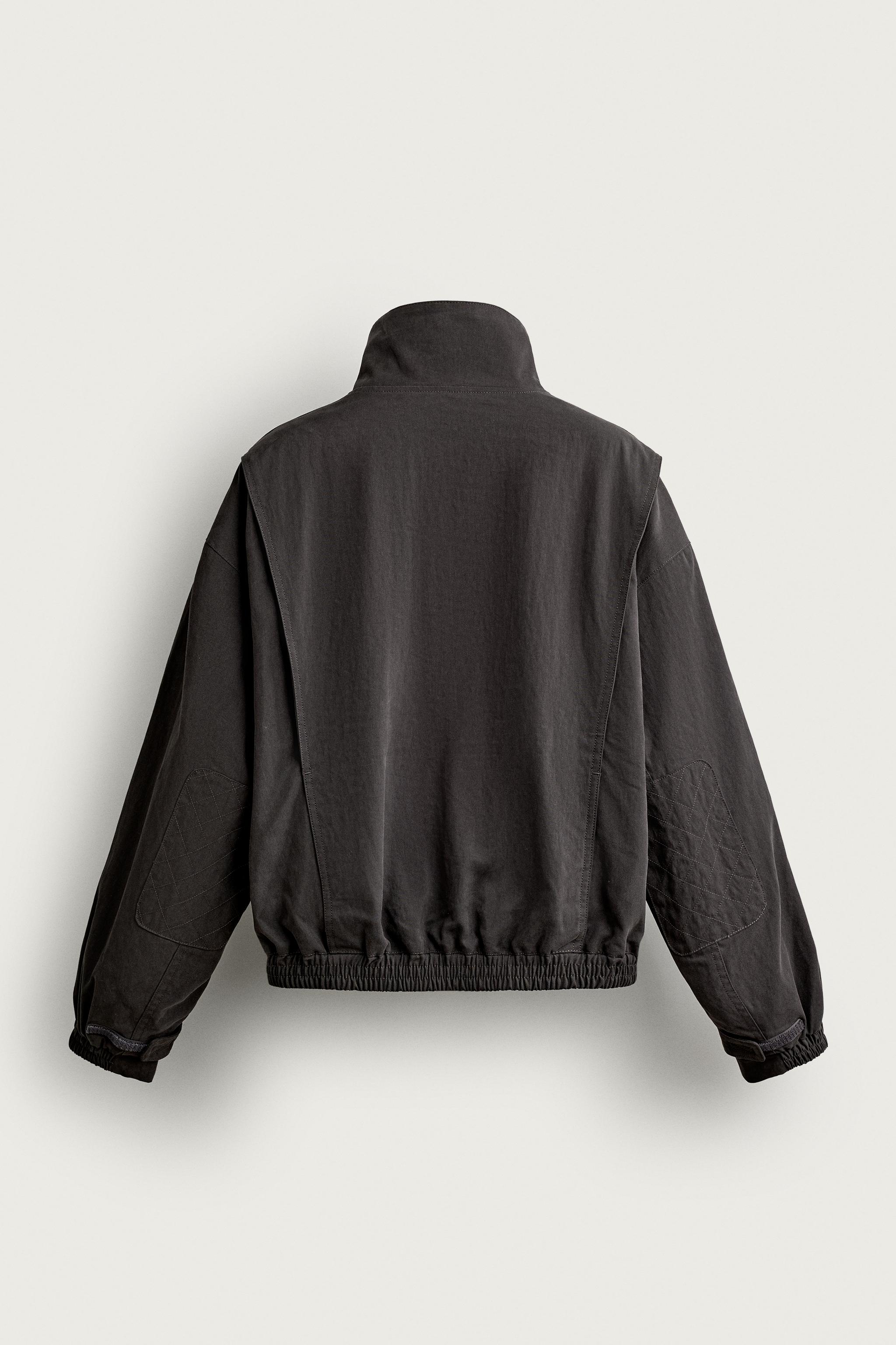 CROPPED-FIT JACKET WITH ELBOW PATCHES