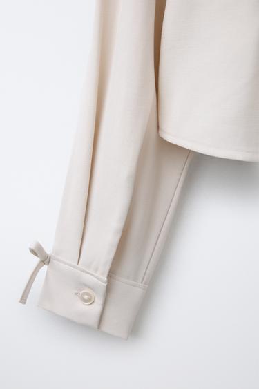 CHEMISE FLUIDE PETITS NŒUDS - Écru de Zara - Image 3