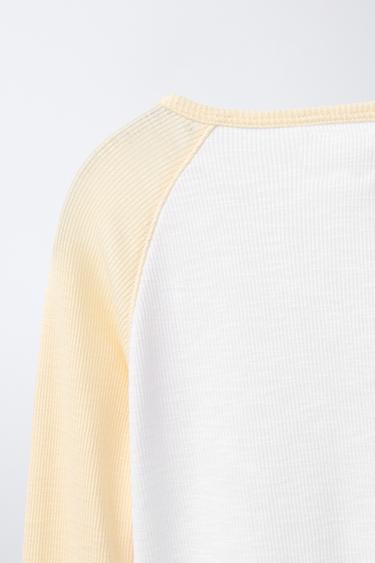 RAGLAN SLEEVE T-SHIRT - Yellow by Zara - Image 3