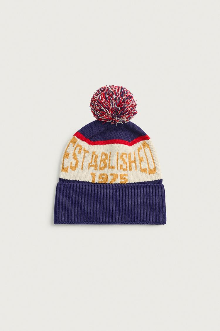 Gorro punto jacquard pompon