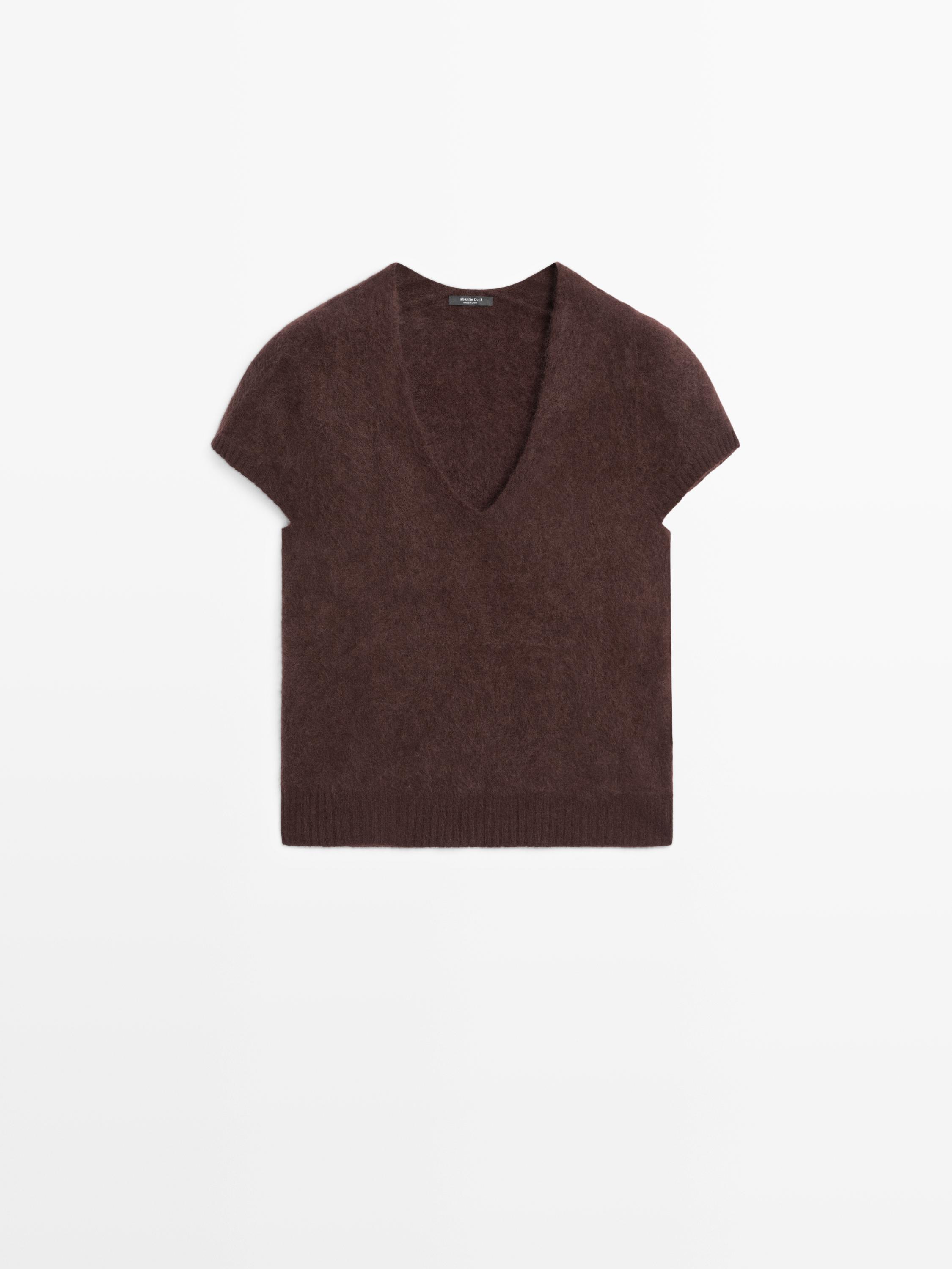 Pull col V en maille de laine et cachemire