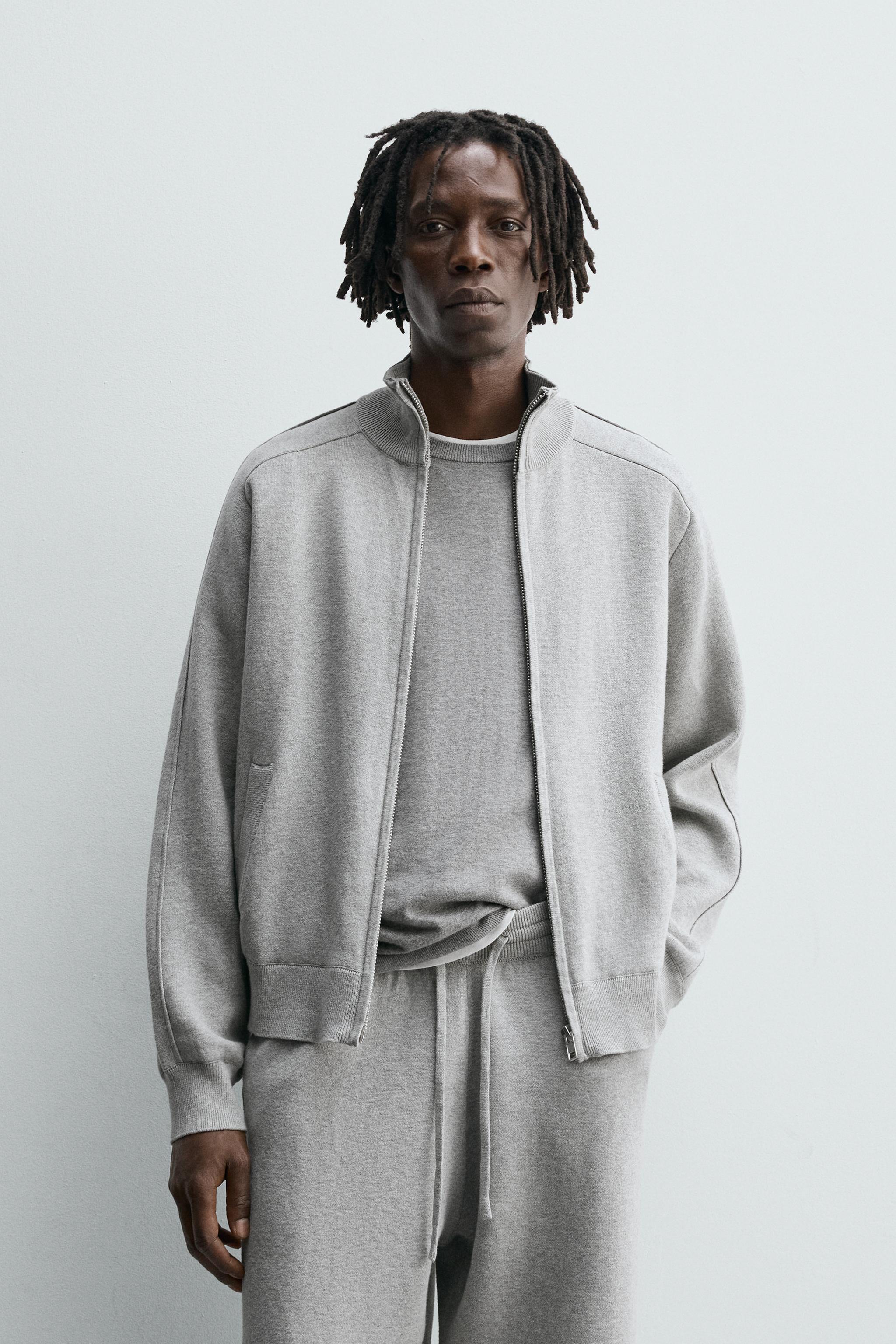 ZIPPERED CARDIGAN - Gray marl | ZARA United States