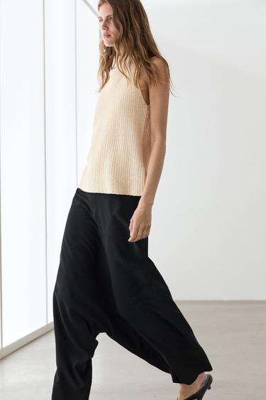 Zara Linen blend knit top - Yellow