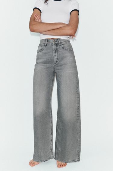 JEANS TRF EXTRA WIDE LEG HIGH WAIST - Hellgrau von Zara