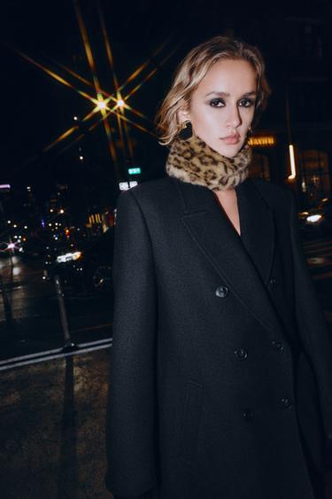 ANIMAL PRINT FAUX FUR COLLAR - Leopard by Zara