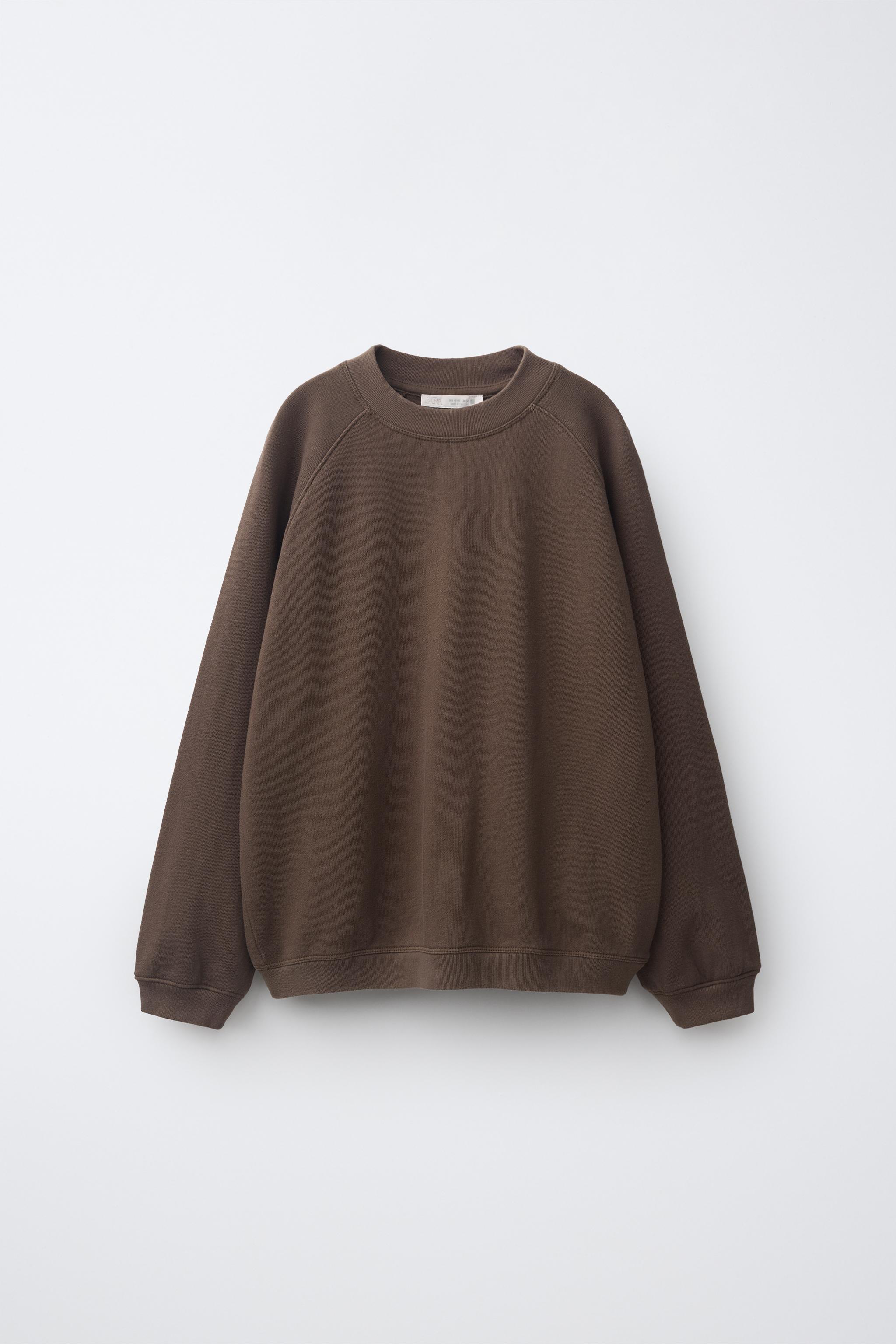 Детские свитеры Zara SOLID BALLOON-FIT SWEATSHIRT AND PANTS SET — фото 2