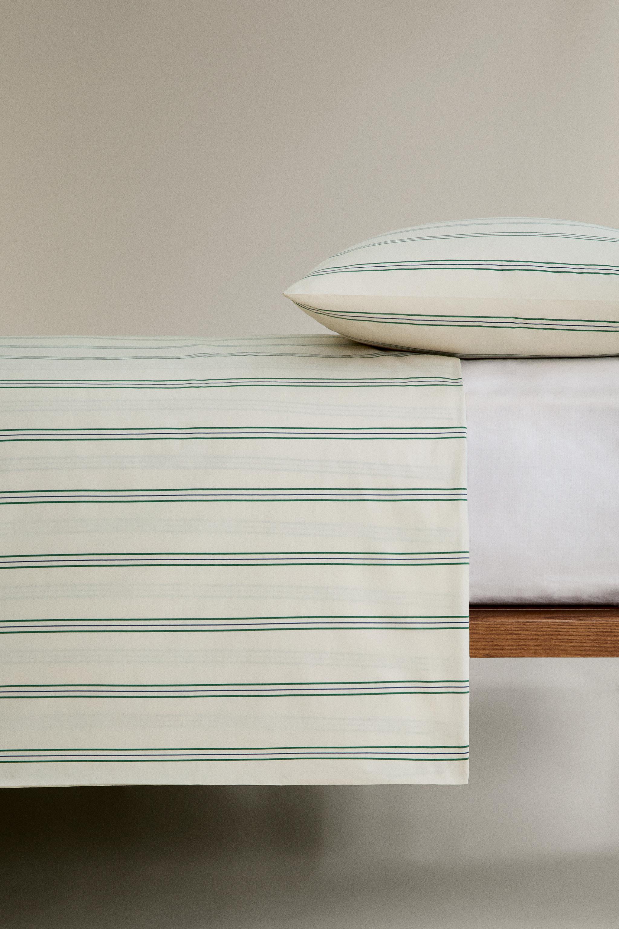 HOUSSE DE COUETTE RAYURES PERCALE (300 FILS)