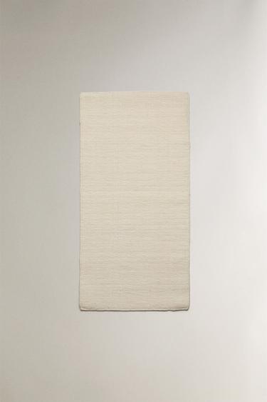 Zara WOOL AREA RUG WITH SCALLOPED LINES - Ecru