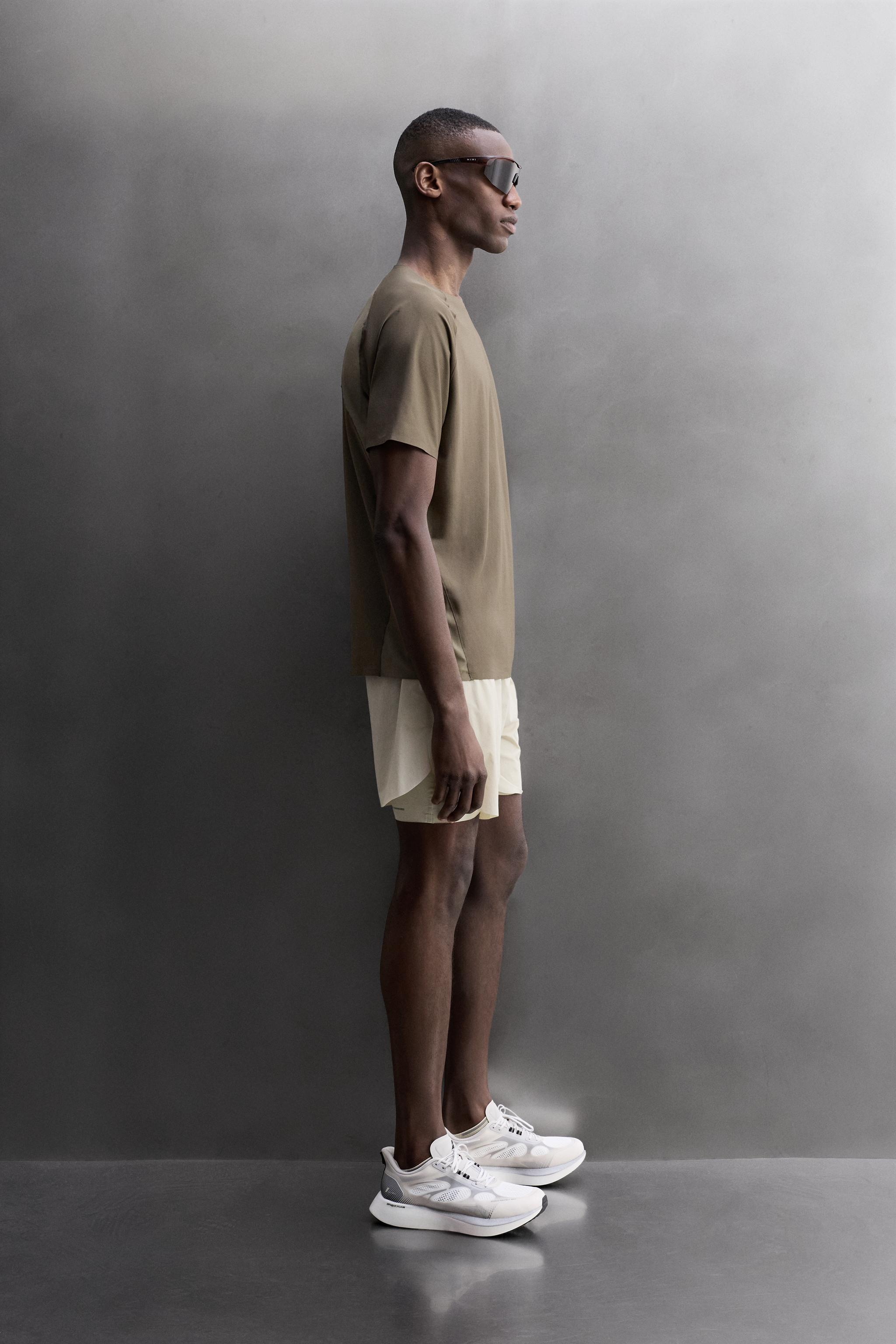 Мужские футболки Zara COLORBLOCK TEXTURED TECHNICAL T-SHIRT — фото 4