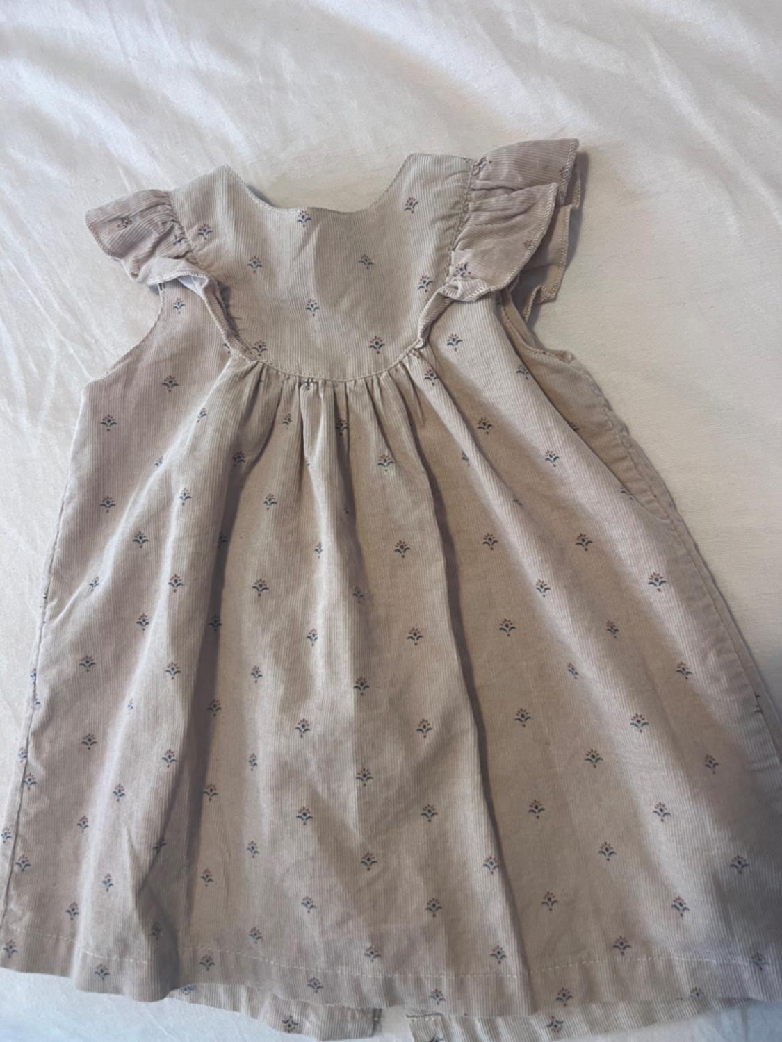 FINE CORDUROY FLORAL DRESS